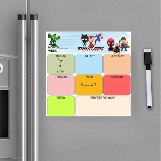 Magnetic Planner for Fridge - Avengers.