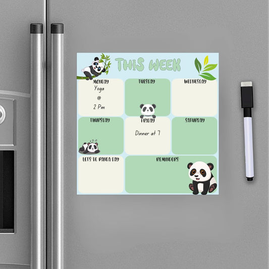 Magnetic Planner for Fridge - Panda