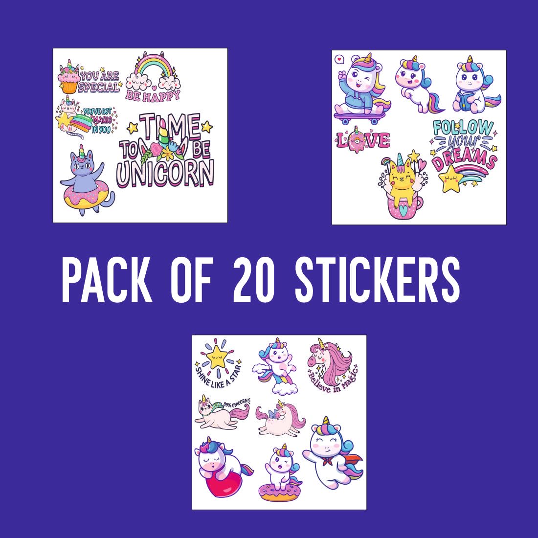 Unicorn Waterproof Sticker (pack of 20)