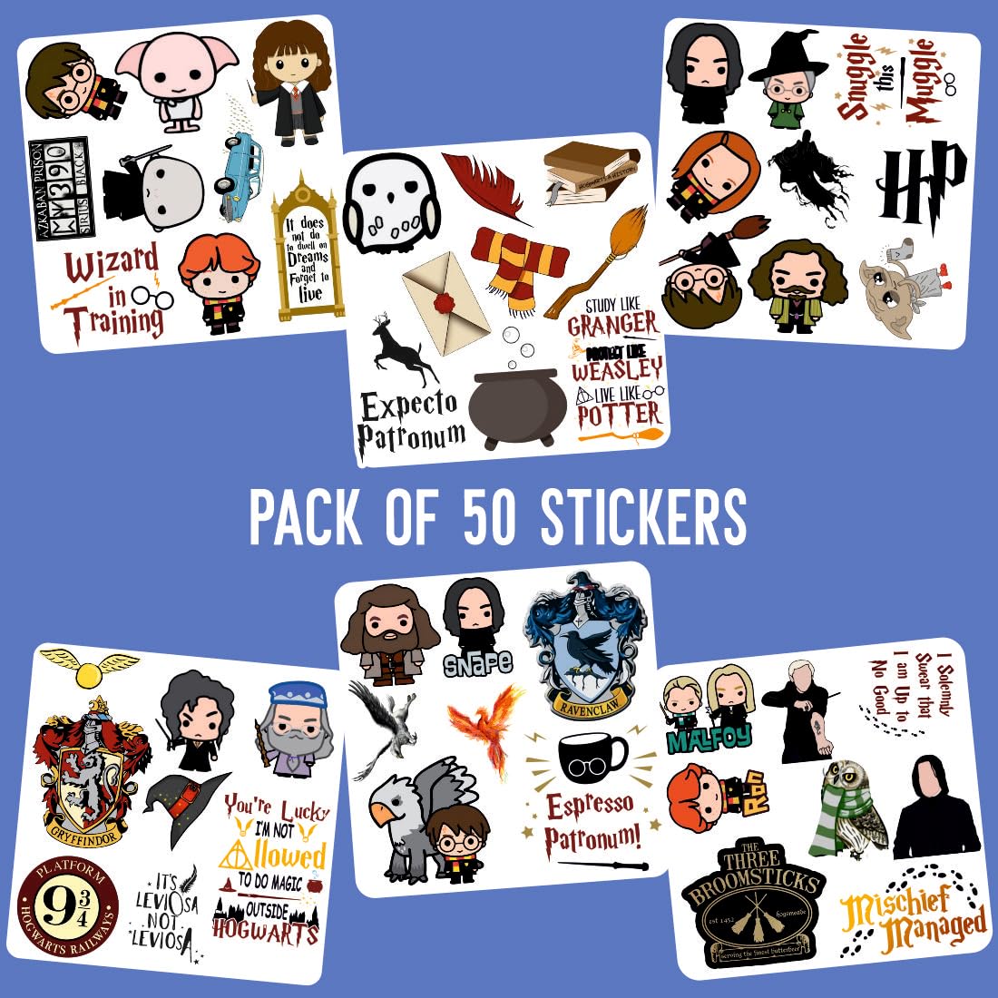 Harry Potter Vinyl Waterproof Sticker (pack of 50)