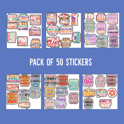 Quirky Waterproof Sticker (pack of 50)