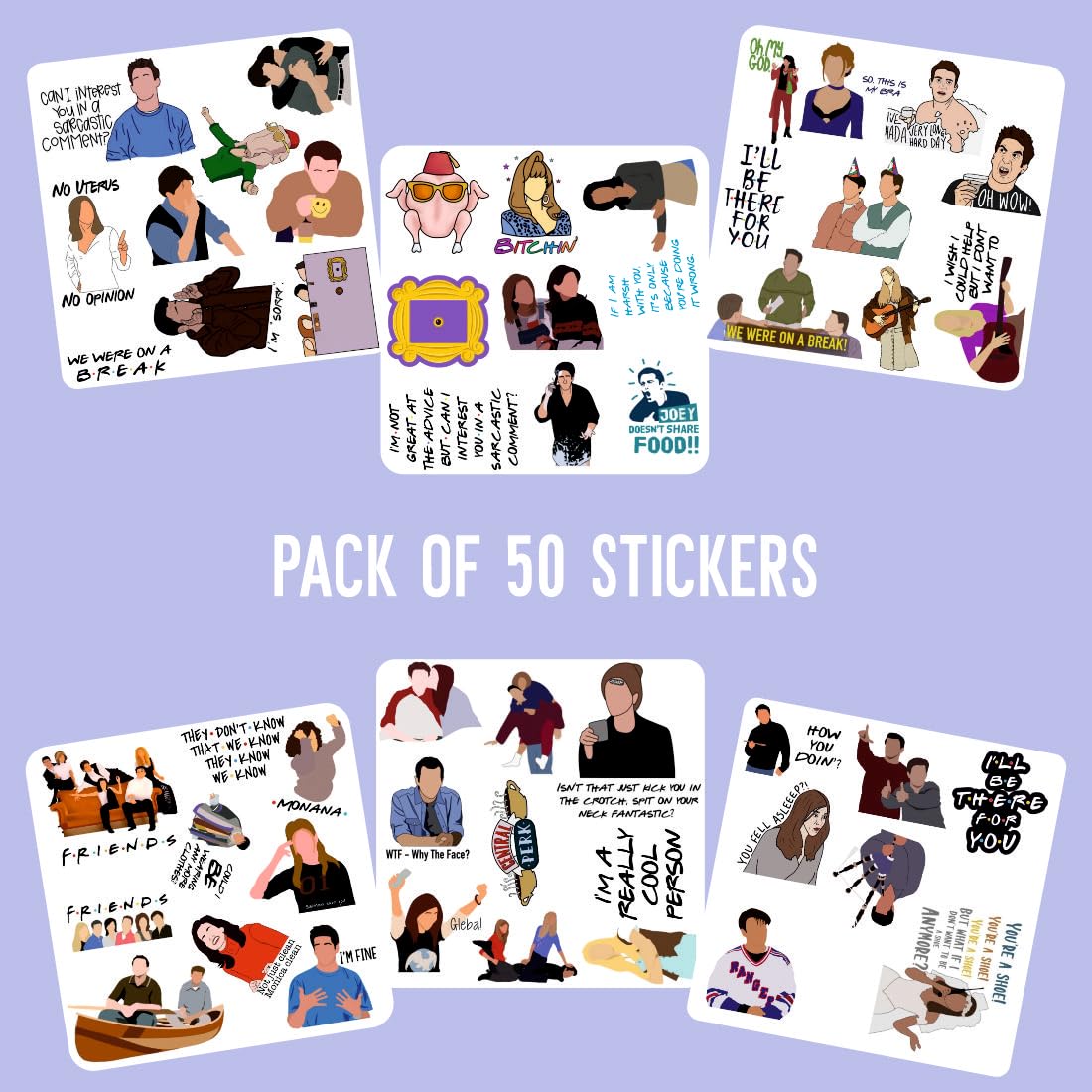 Friends Vinyl Waterproof Sticker (pack of 50)