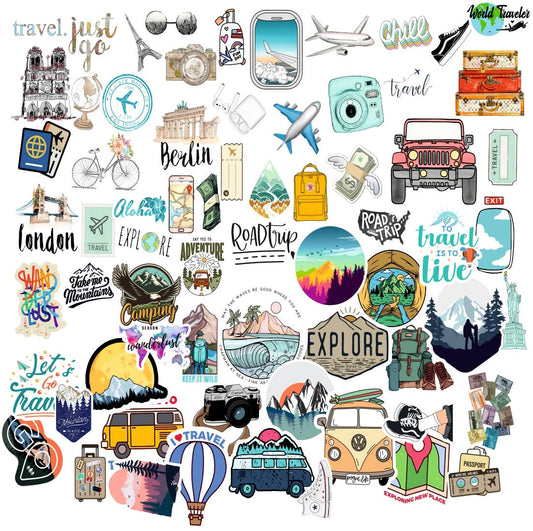 Travel Vinyl Waterproof Sticker (pack of 50)