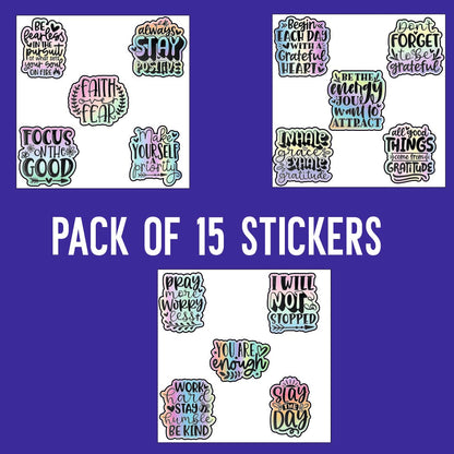 Motivational Vinyl Waterproof Sticker (pack of 15)