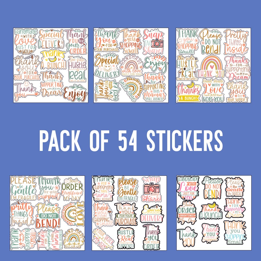 Small Business Vinyl Waterproof Sticker (pack of 54)