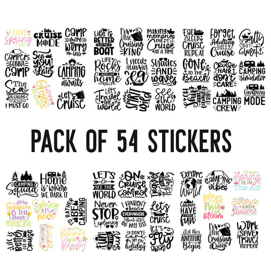 Wanderlust Waterproof Sticker (pack of 54)