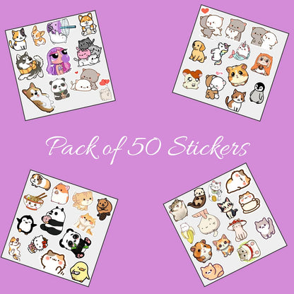 Kawaii Vinyl Waterproof Sticker (pack of 50)