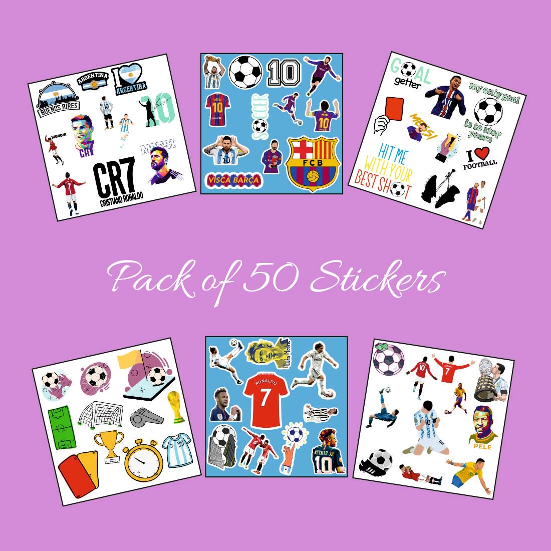 Football Vinyl Waterproof Sticker (pack of 50)