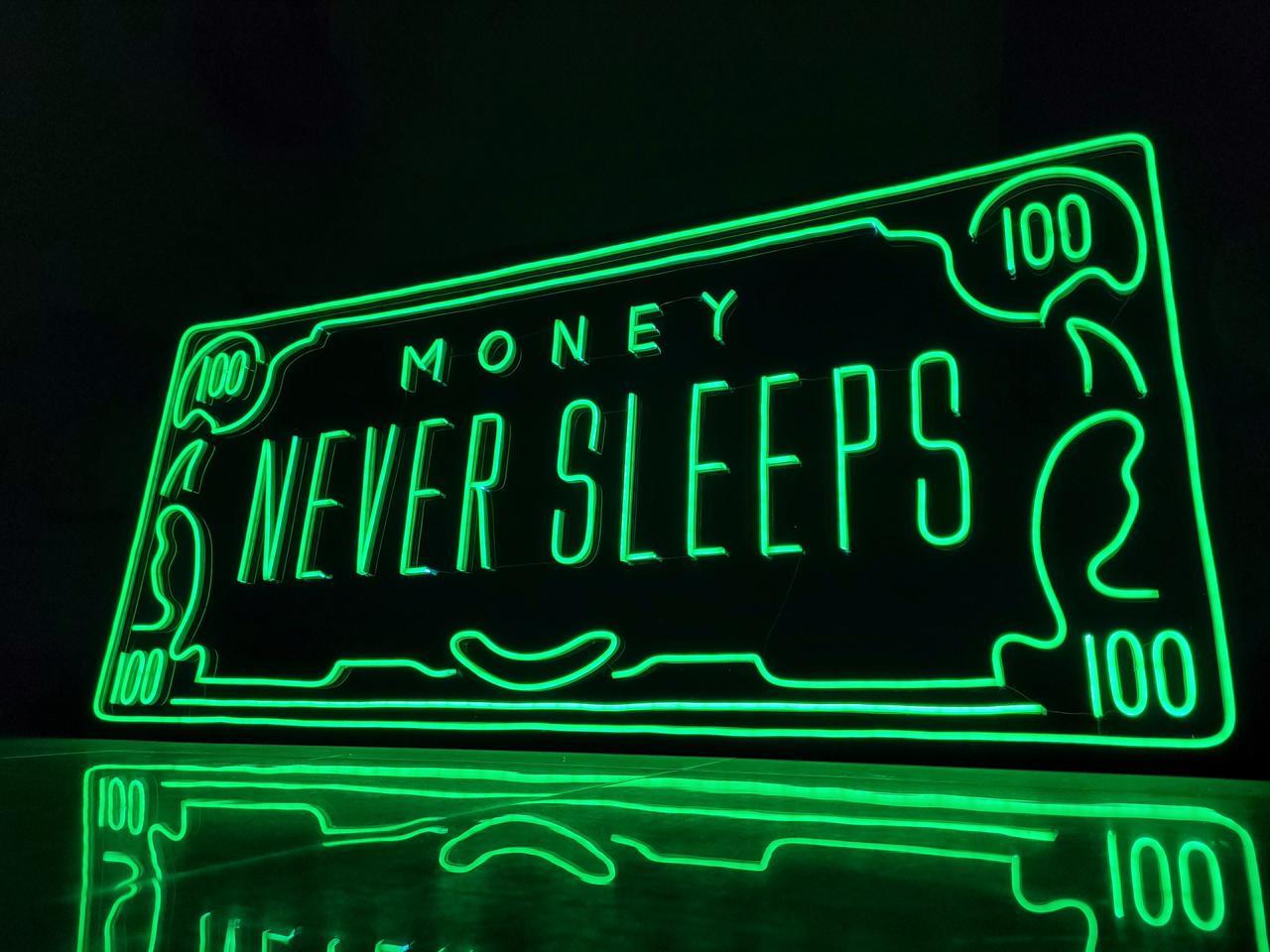 Shop for best neon art money never sleep | zesta neon – Zesta Neon